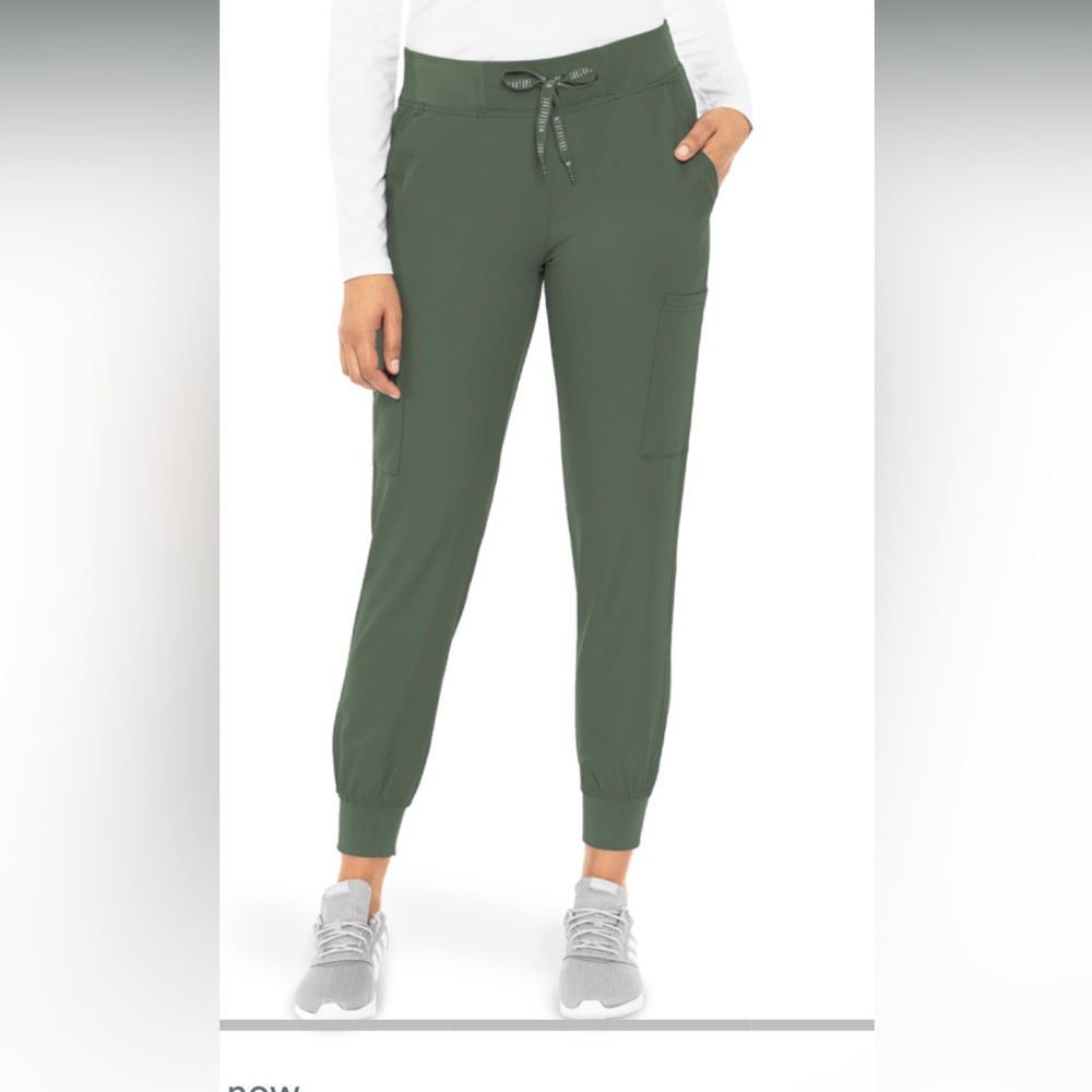 Med Coutoure Scrub Jogger Pant Elastic Waistband Green